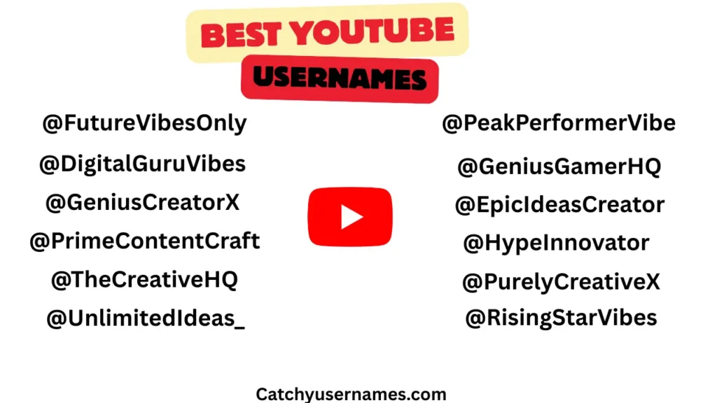 Best YouTube Usernames