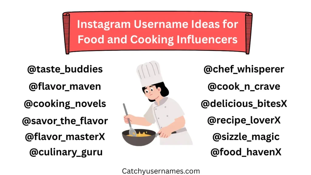 Instagram Username Ideas for Food and Cooking Influencers