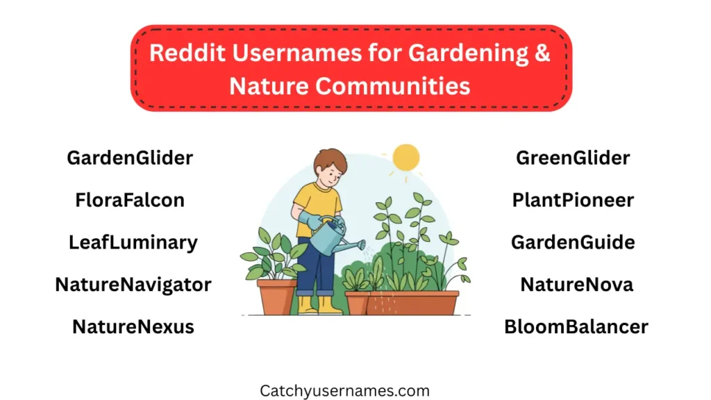 Reddit Usernames for Gardening & Nature Communities