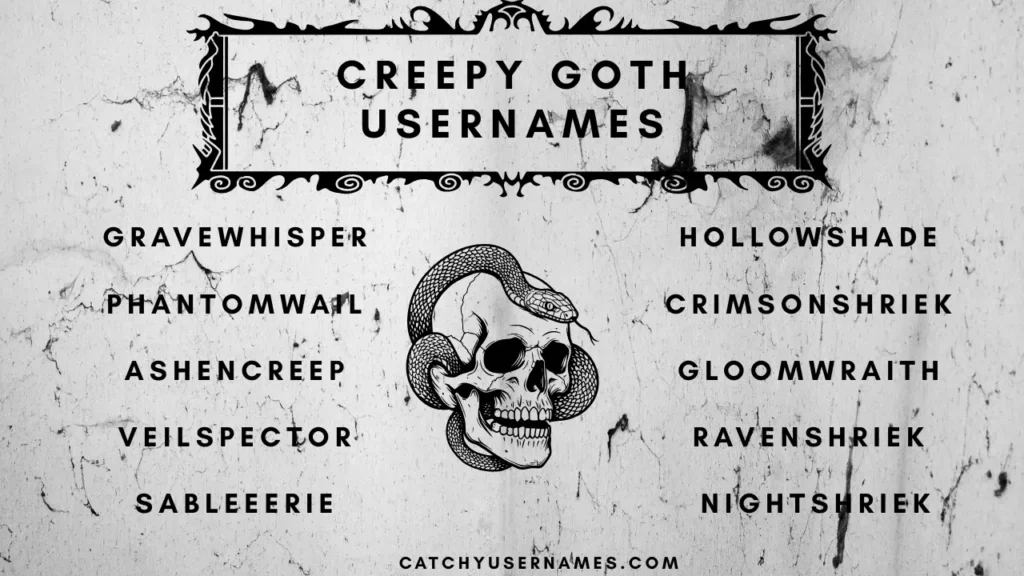 Creepy Goth Username ideas