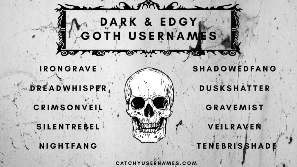 Dark & Edgy Goth Usernames