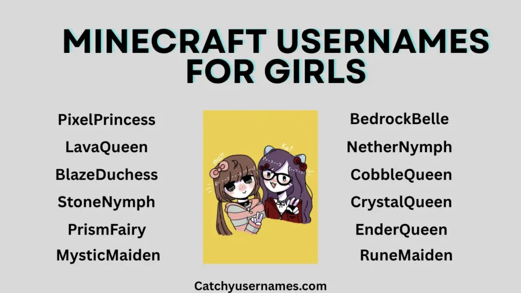Minecraft Usernames for Girls
