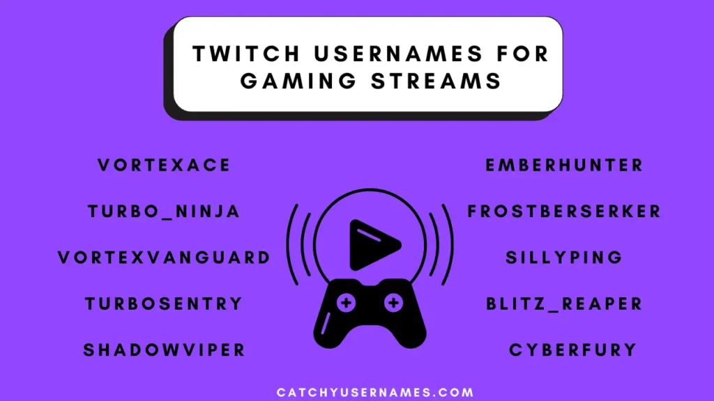 Twitch Usernames for Gaming Streams