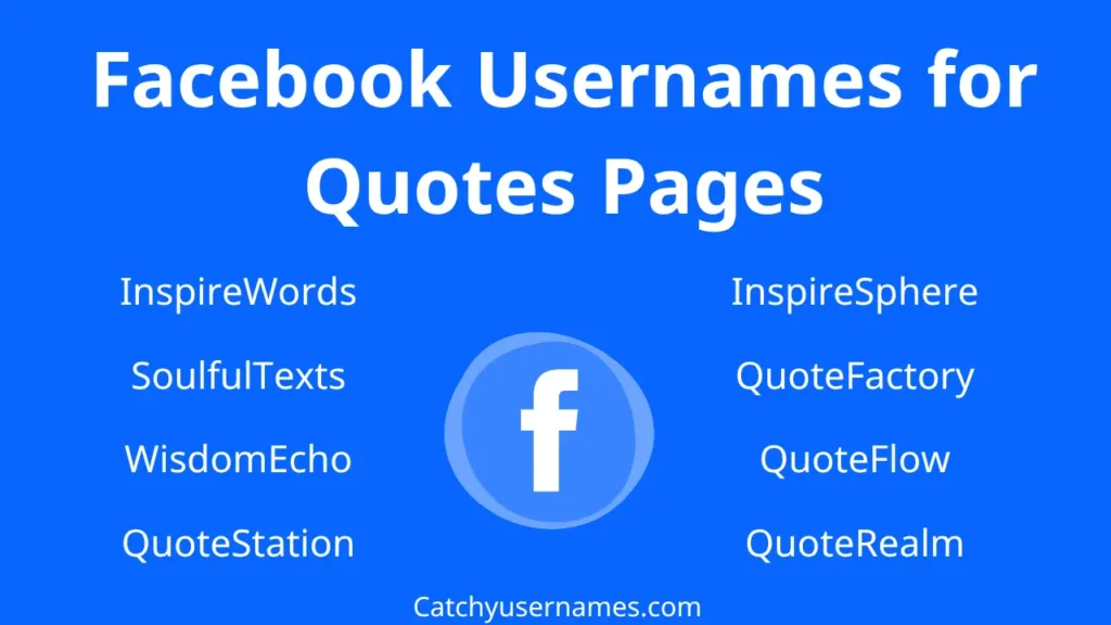 Facebook Usernames for Quotes Pages
