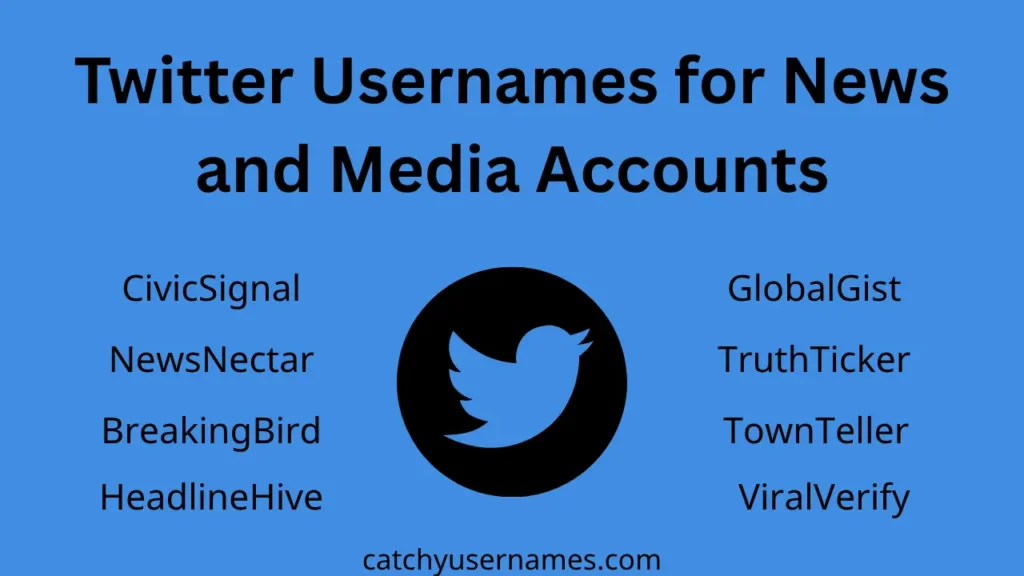 Twitter Usernames for News and Media Accounts