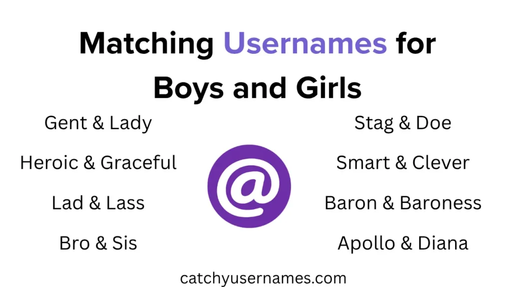 Matching Usernames for Boys and Girls