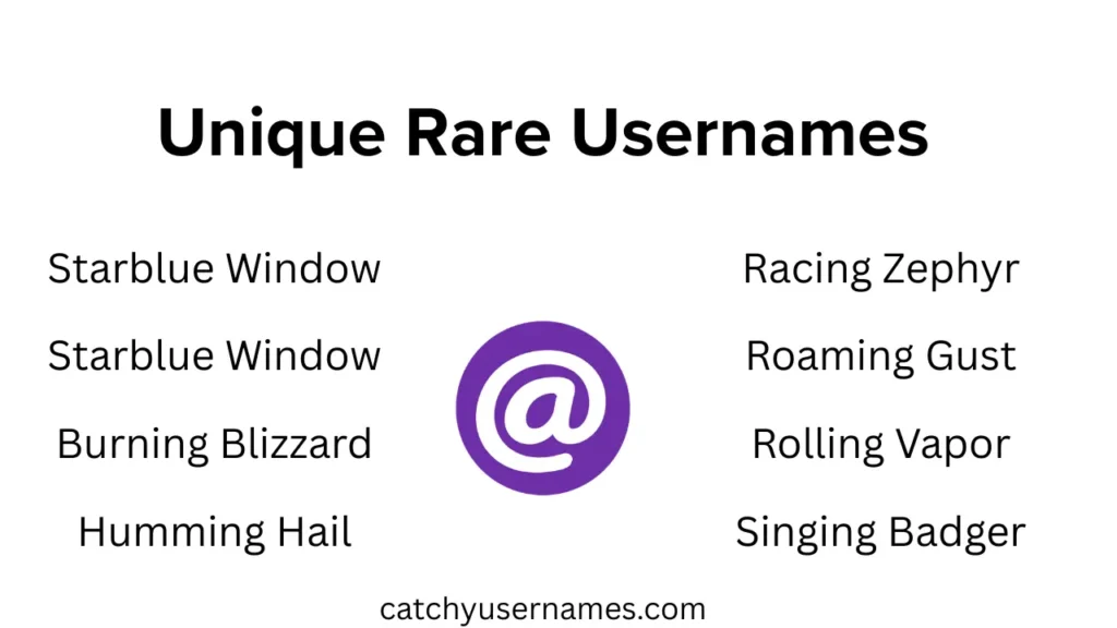 Unique Rare Usernames