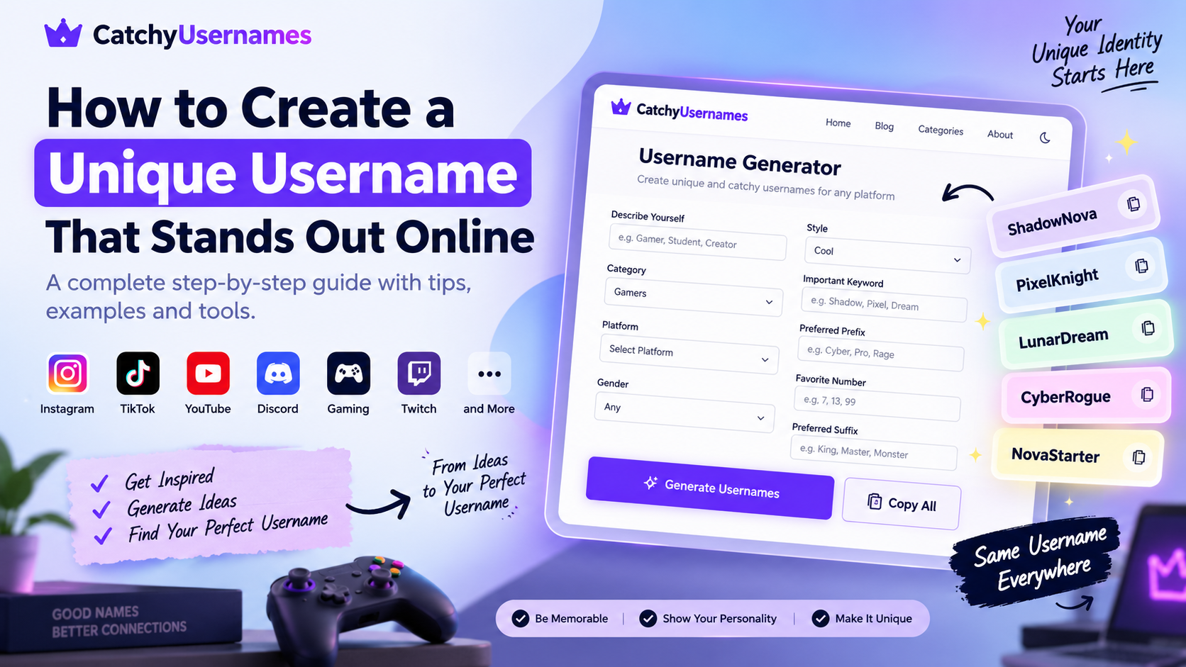 How to Create a Unique Username That Stands Out Online